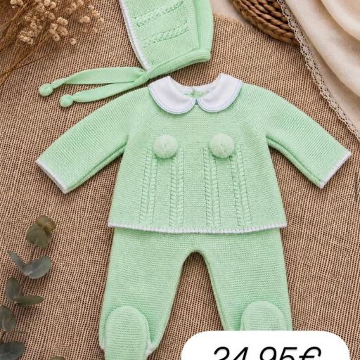 Conjunto lana 3 piezas verde  [0]