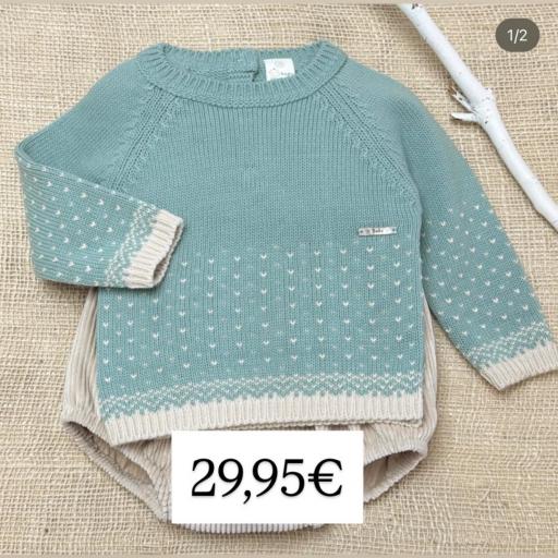 Conjunto bebé niño verde con cubrepañal  [1]