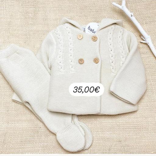 Conjunto dos piezas  lana doble babidu beige  [1]