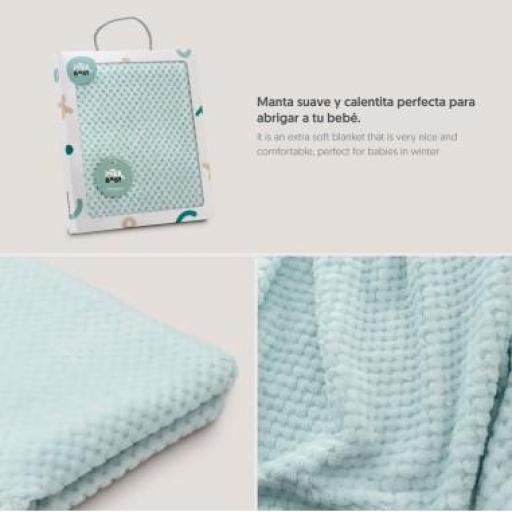 "Manta Popcorn mint – Suavidad y Confort para tu Bebé"