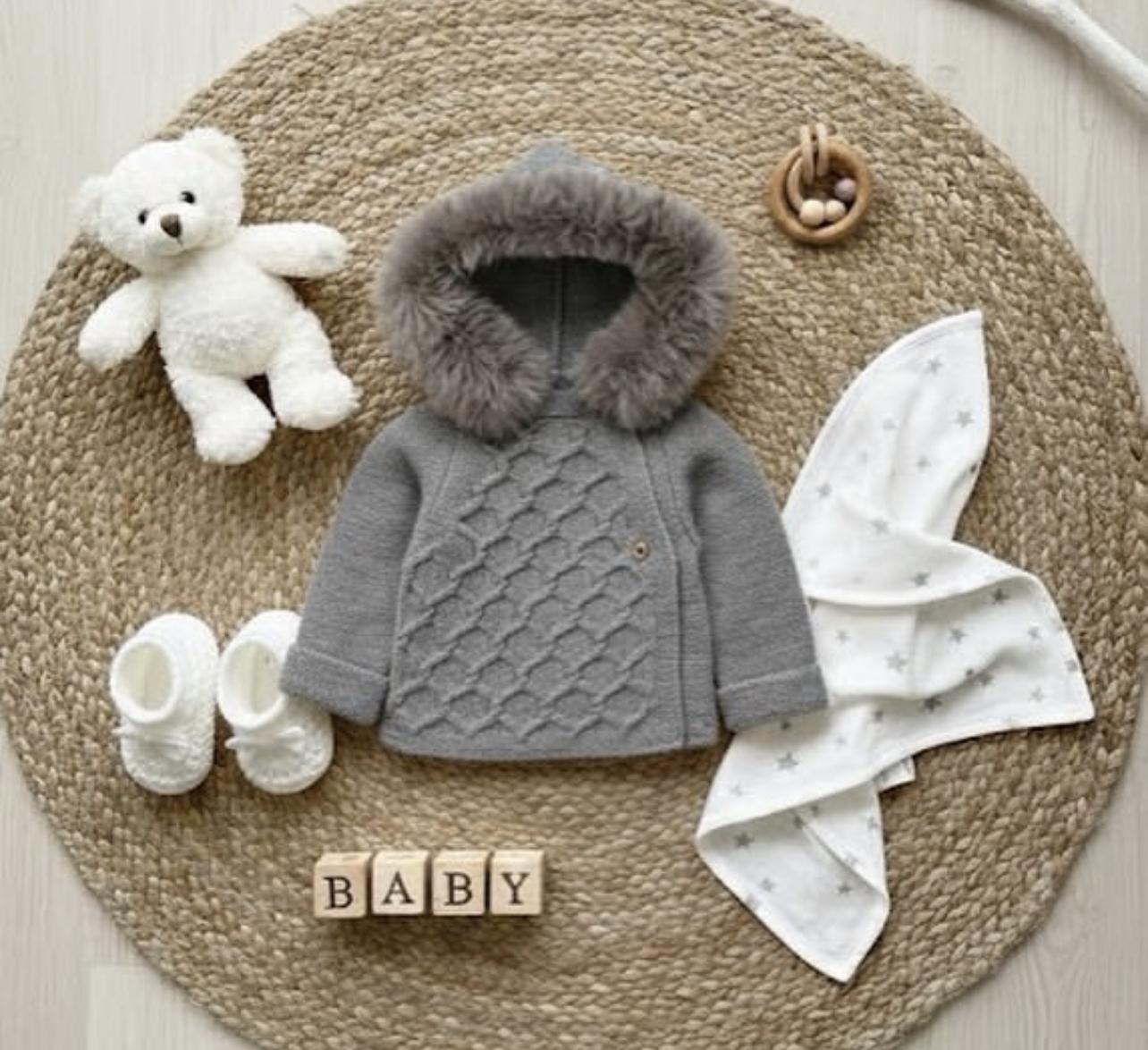 Abrigo lana con capucha de pelo desmontable Mac Ilusion