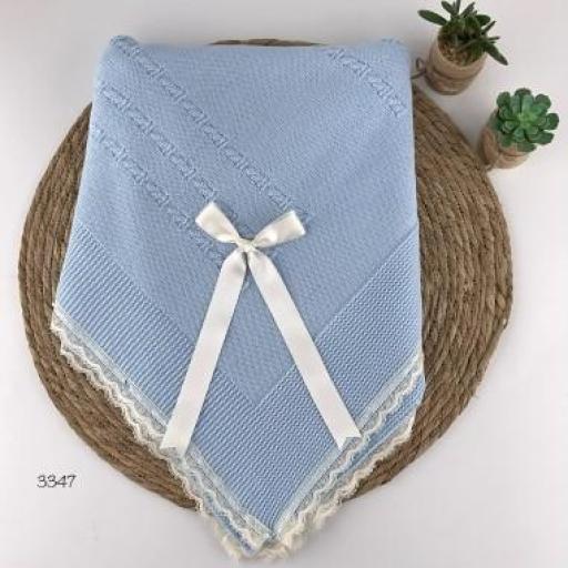Toquilla bebé lana azul 