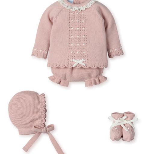 Conjunto Lana cuatro piezas Mac ilusion rosa vintage 