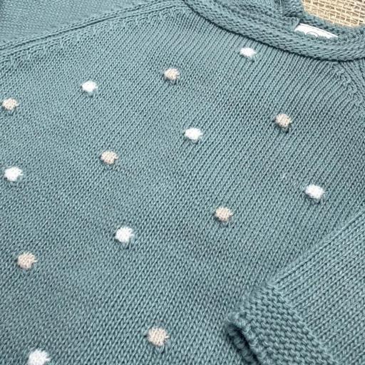 Conjunto de Lana 3 Piezas Verde con Bodoques Natural y Arena [1]