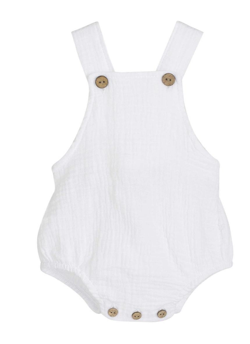 Peto muselina blanco Calamaro bebé