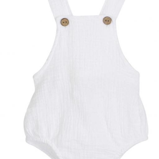 Peto muselina blanco Calamaro bebé 