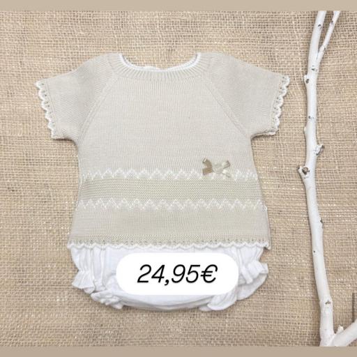 Conjunto hilo 2 piezas Lino blanco 