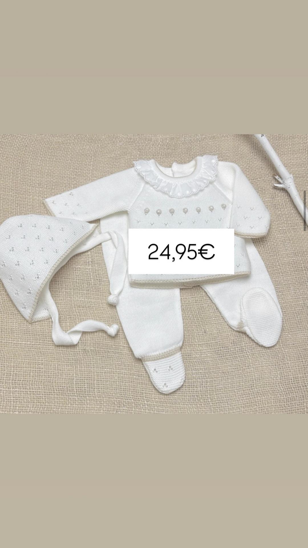 Conjunto hilo 3 piezas crudo arena