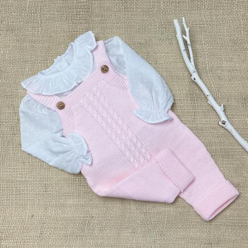 Conjunto 2 piezas peto bebé rosa 