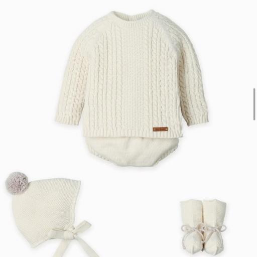 Conjunto lana 4 piezas natural  [1]