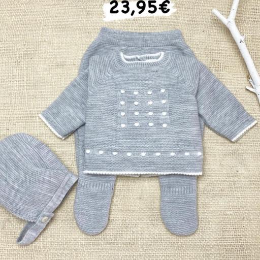 Conjunto lana gris 3 piezas  [0]