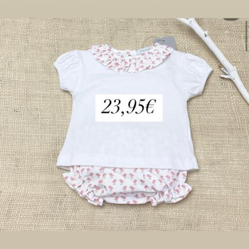 Conjunto 2 piezas bebe niña pajarito