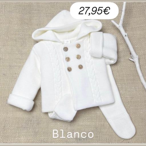 Conjunto 2 piezas lana blanco 