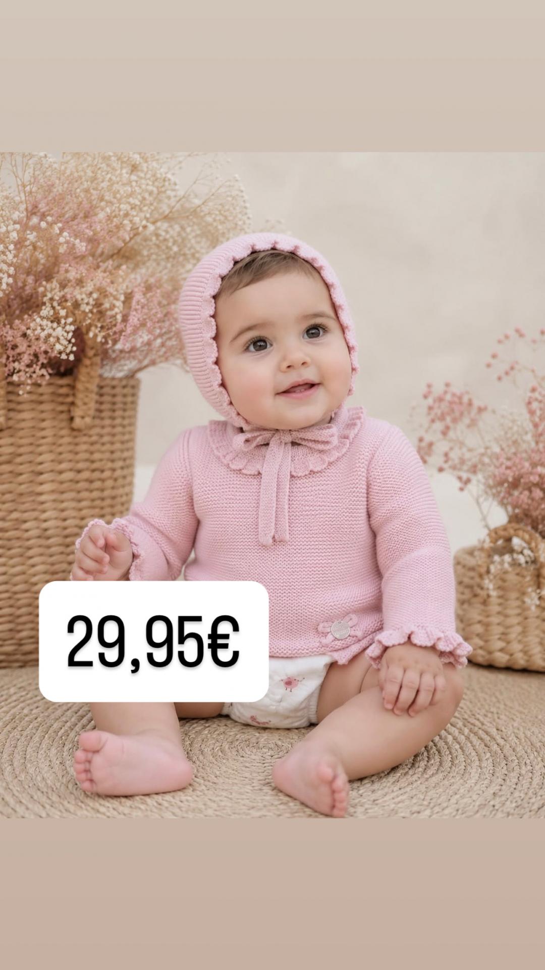 Conjunto lana 3 piezas rosa