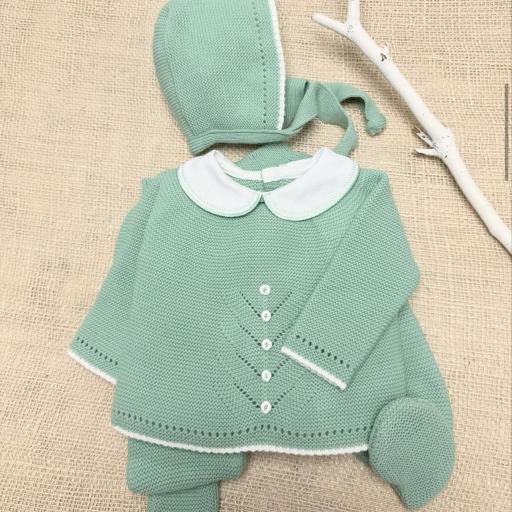 Conjunto lana 3 piezas verde 