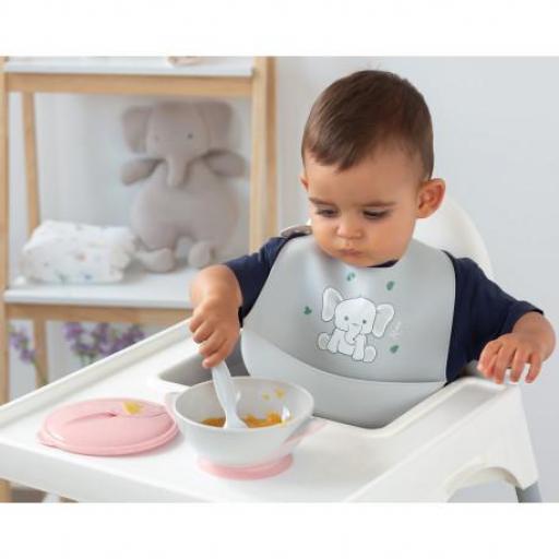 Set cuenco y cuchara 300 ml rosa  [1]