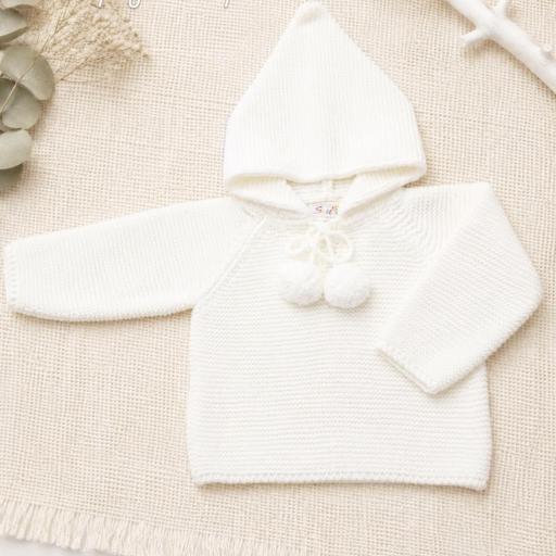 Chaqueta lana ponpones crudo  [0]