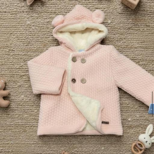 Abrigo corto rosa de Lana forrado de pelito Mac Ilusion  [0]