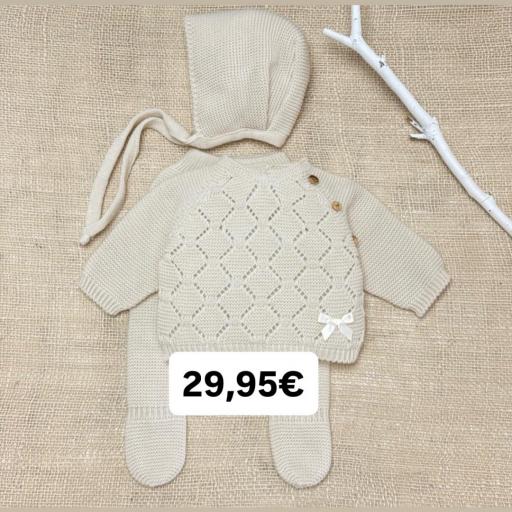 Conjunto lana 3 piezas “rombo Lino” [0]