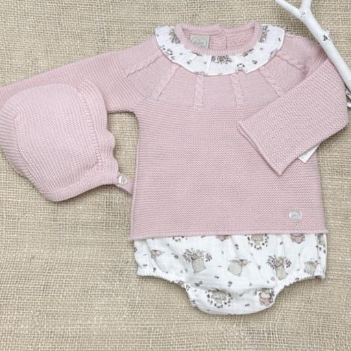 Conjunto 3 piezas “petalo y muselina”