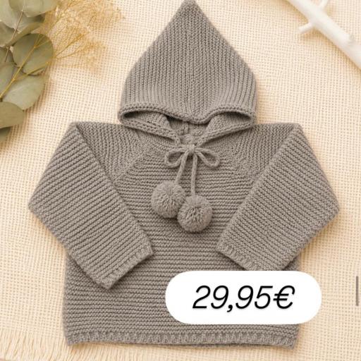Chaqueta lana pompones tronco  [0]
