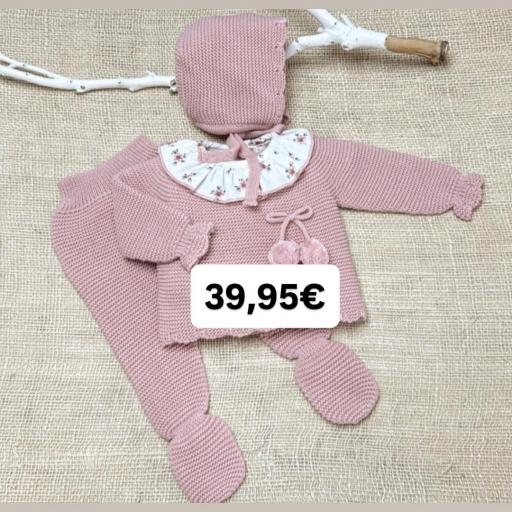 Conjunto lana 3 piezas polaina “dulzura flor” [0]