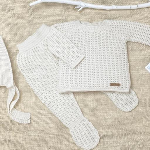 Conjunto de Lana Natural 3 Piezas para Bebé | Mac Ilusión