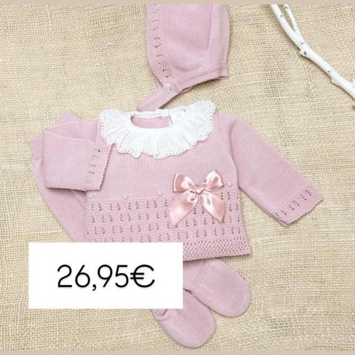 Conjunto hilo 3 piezas rosa maquillaje 