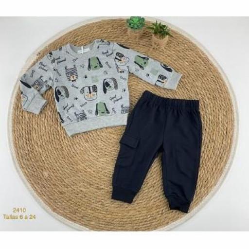 Conjunto Bebé niño gris/negro 