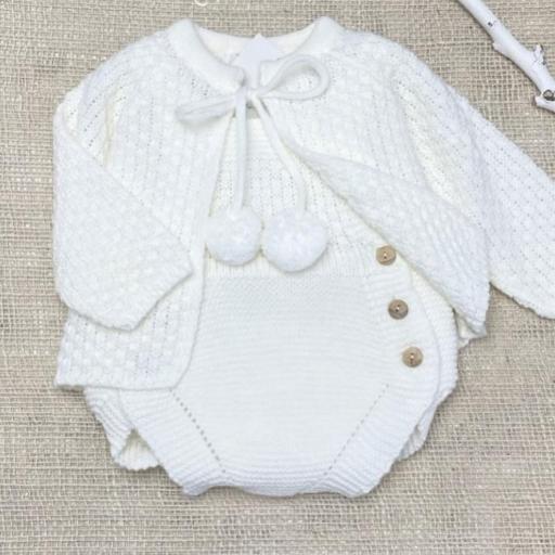 Conjunto 2 piezas lana beige 