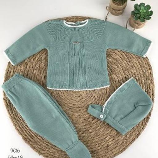 Conjunto lana 3 piezas verde