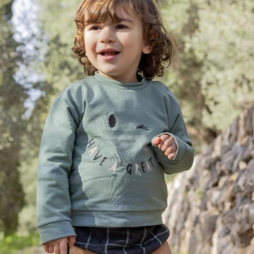 Conjunto bebé niño de dos piezas de Calamaro: Sudadera con braguitas [1]