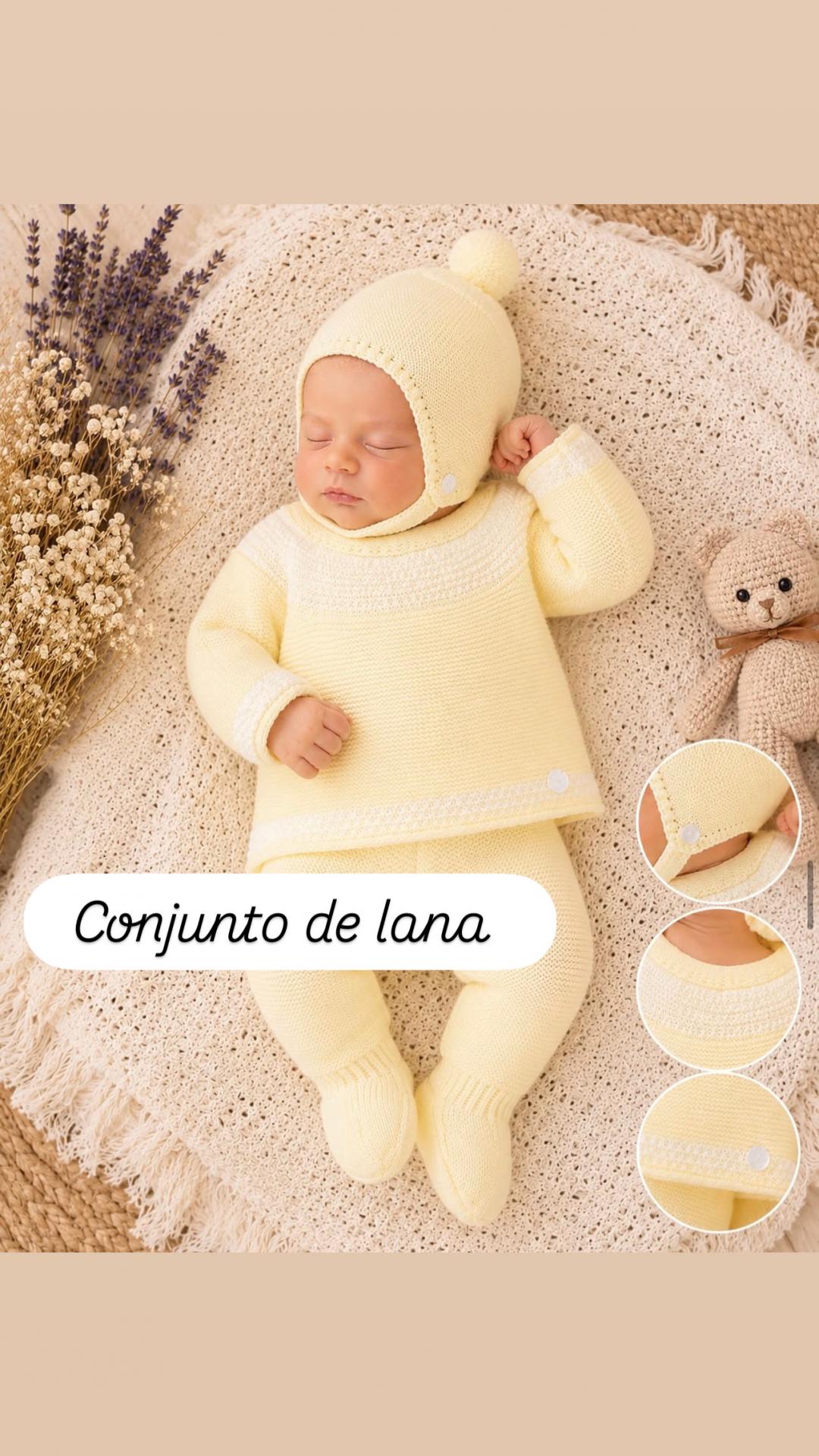 Conjunto lana 3 piezas amarillo