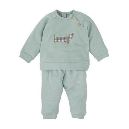 Conjunto afelpado tipo chándal para bebé niño Babidu – Verde