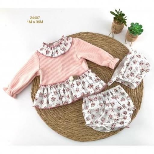 Conjunto bebé niña "Dulzura entre flores y volantes" [1]
