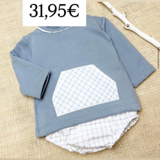 Conjunto Bebé Niño 2 Piezas – Sudadera Jogging y Braguitas de Tela