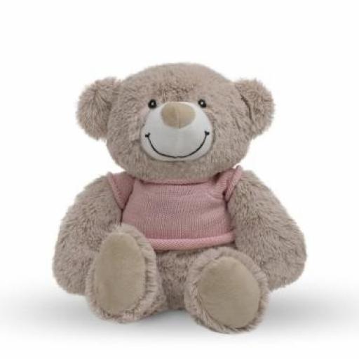 Peluche oso 30 cm camiseta rosa 