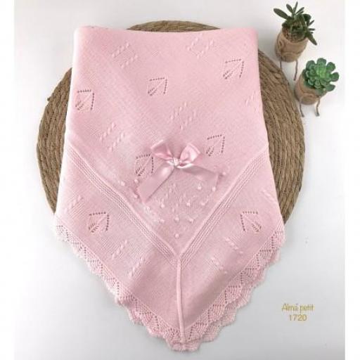 Toquilla lana volante rosa 
