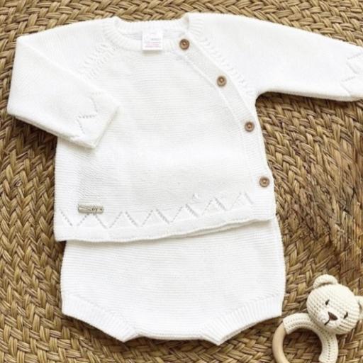 Conjunto lana 2 piezas blanco 