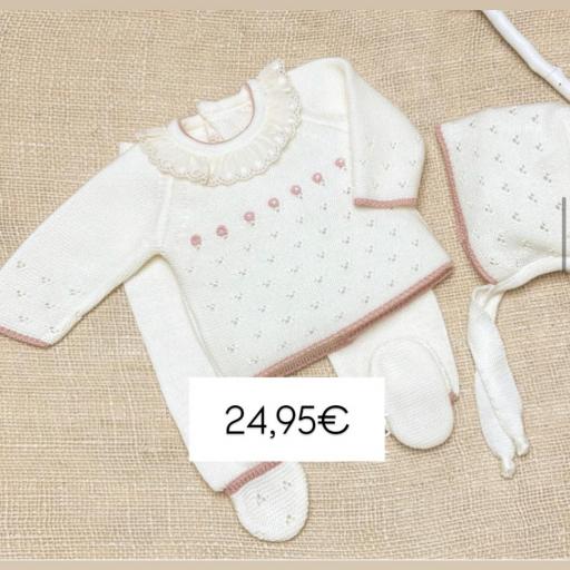 Conjunto 3 piezas hilo blanco maquillaje 