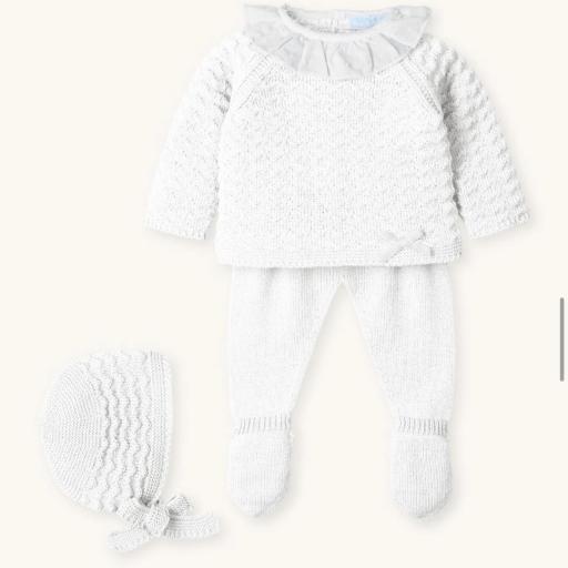 Conjunto lana 3 piezas blanco 