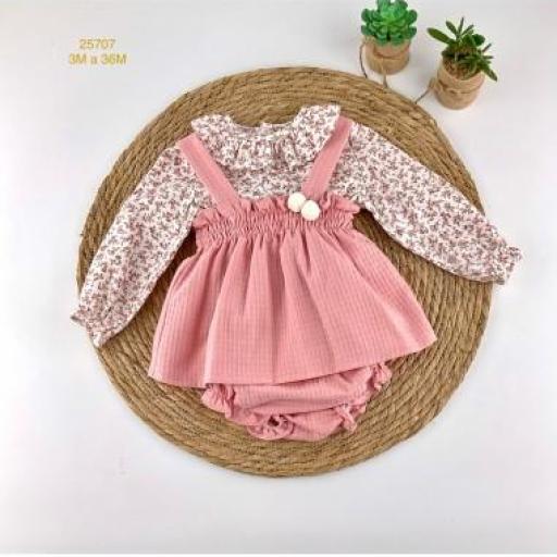 Conjunto bebé niña 3 piezas – Rosa