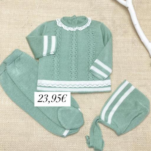 Conjunto hilo 3 piezas verde 