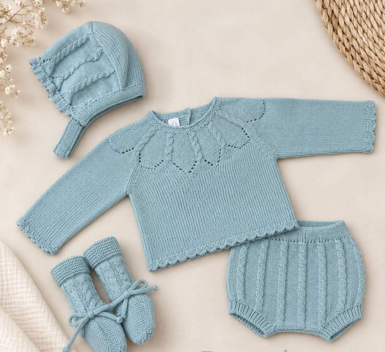 Conjunto lana 4 piezas verde