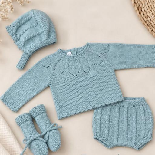 Conjunto lana 4 piezas verde
