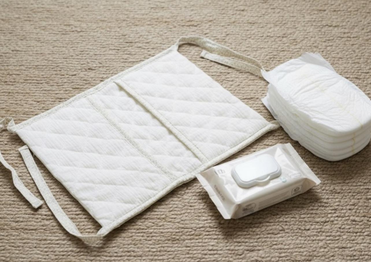 Porta pañales tela beige