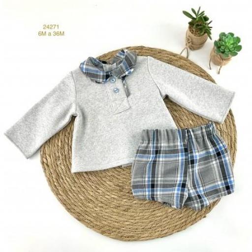 “Cuadritos” conjunto 2 piezas bebé niño  [1]