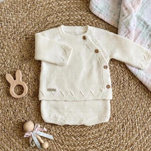 Conjunto lana 2 piezas crudo 