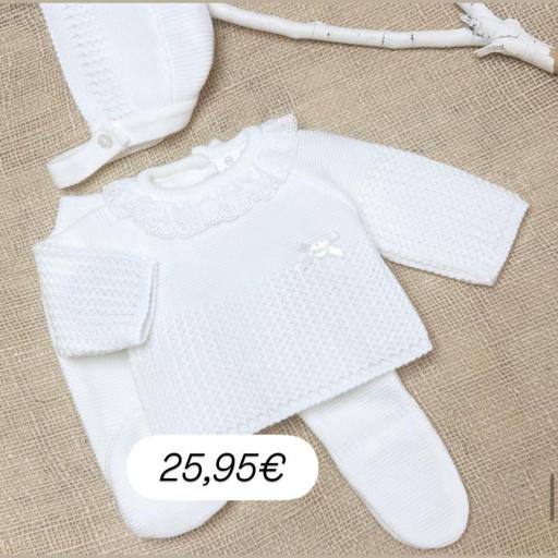 Conjunto lana 3 piezas blanco  [0]