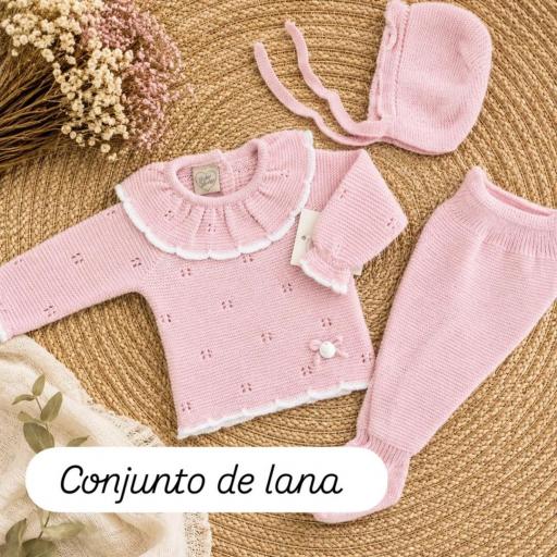 Conjunto de lana 3 piezas rosa  [0]